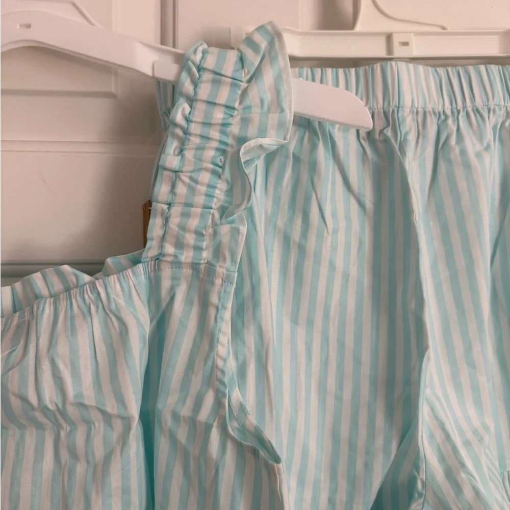 Few Moda kourt Aura‎ Two-Piece Pajama Set - Size M - Mint Stripe - NWT
